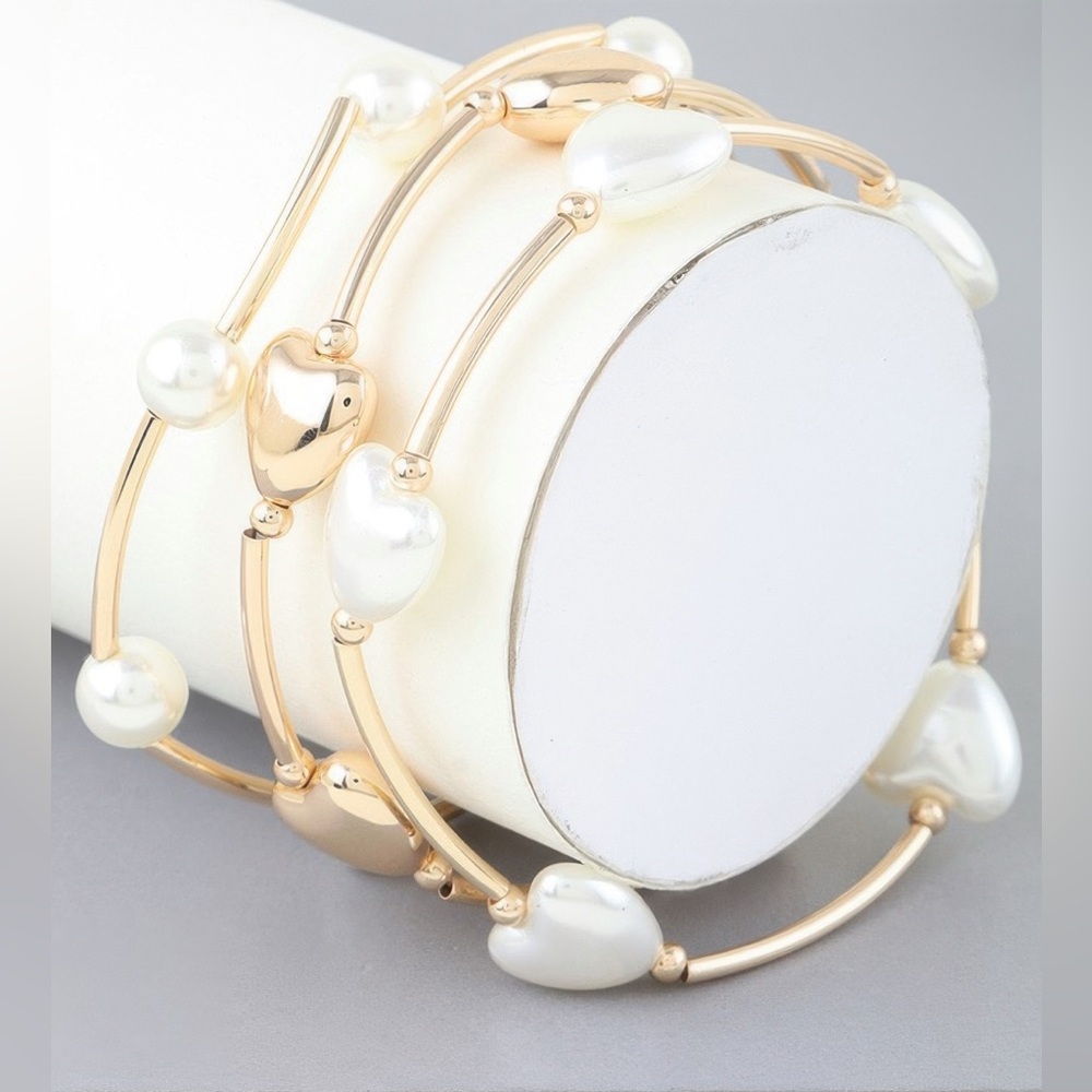 Simple heart beaded wrap bracelet